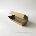 Caja de hotdog de papel kraft compostable